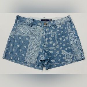 Ralph Lauren Blue Jean Shorts with Paisley Print
